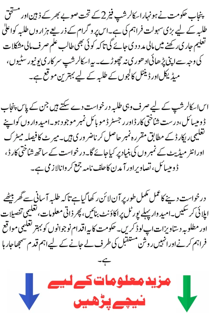 Honhaar Scholarship 2026 Phase 2: Step-by-Step Process to Get 80,000 Free Scholarships in Punjab