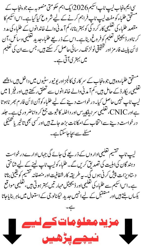 CM Punjab Laptop Scheme 2026 Apply Online Process Benefits and Who Can Get Free Laptop