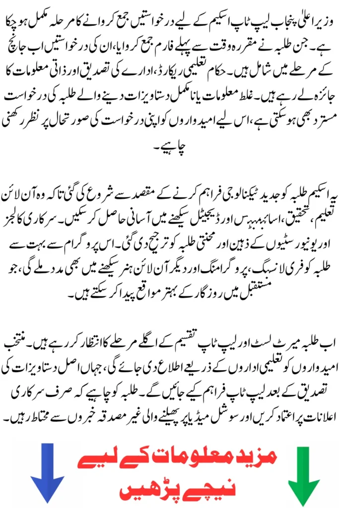 CM Punjab Laptop Scheme 2026 Form Submission Closed 