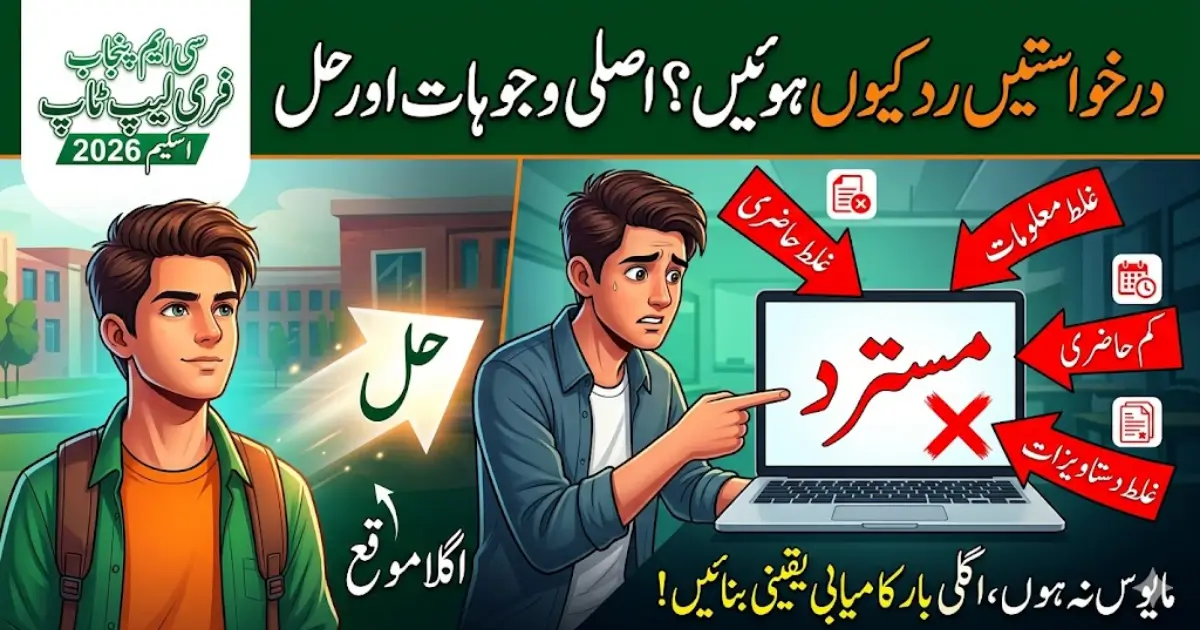 CM Punjab Laptop Scheme 2026 Online Apply Rejected