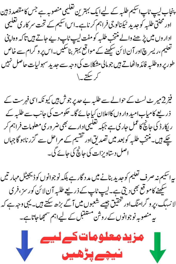 CM Punjab Laptop Scheme 2026 Phase 2 Merit List 