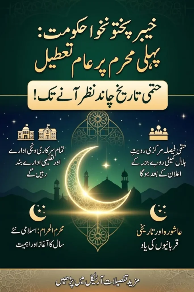 KP Government Announces Public Holiday for 1st Muharram Awaiting Moon Sighting